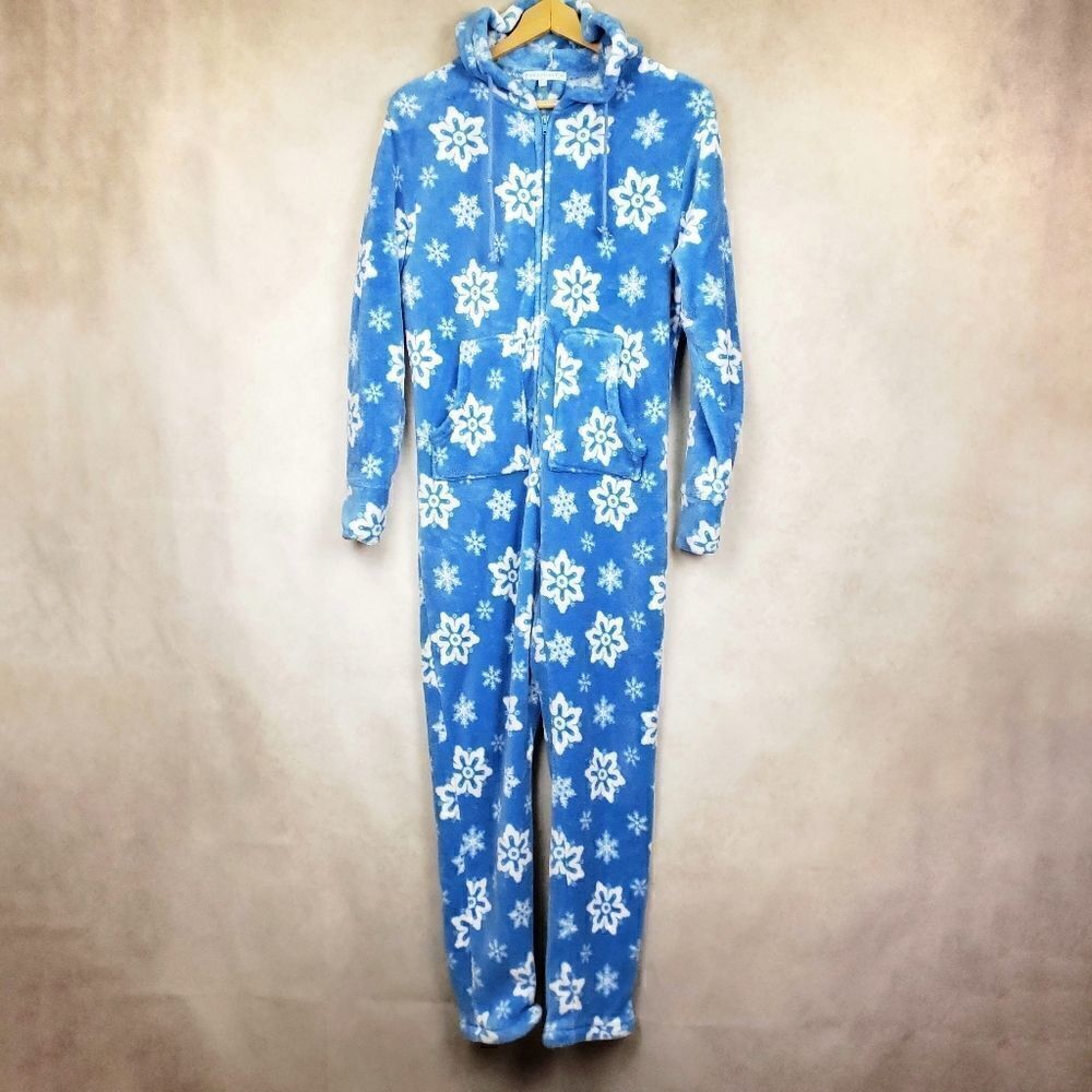 Blue winter one piece footless pajamas Medium